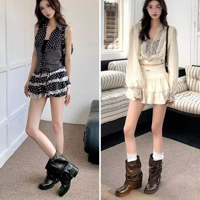 Fashion 2025 New Designer Women Ankle Boots Fashion Belt Buckle Shoes Thick Heel Women's Boots Street Style Morder Short Booties 63456