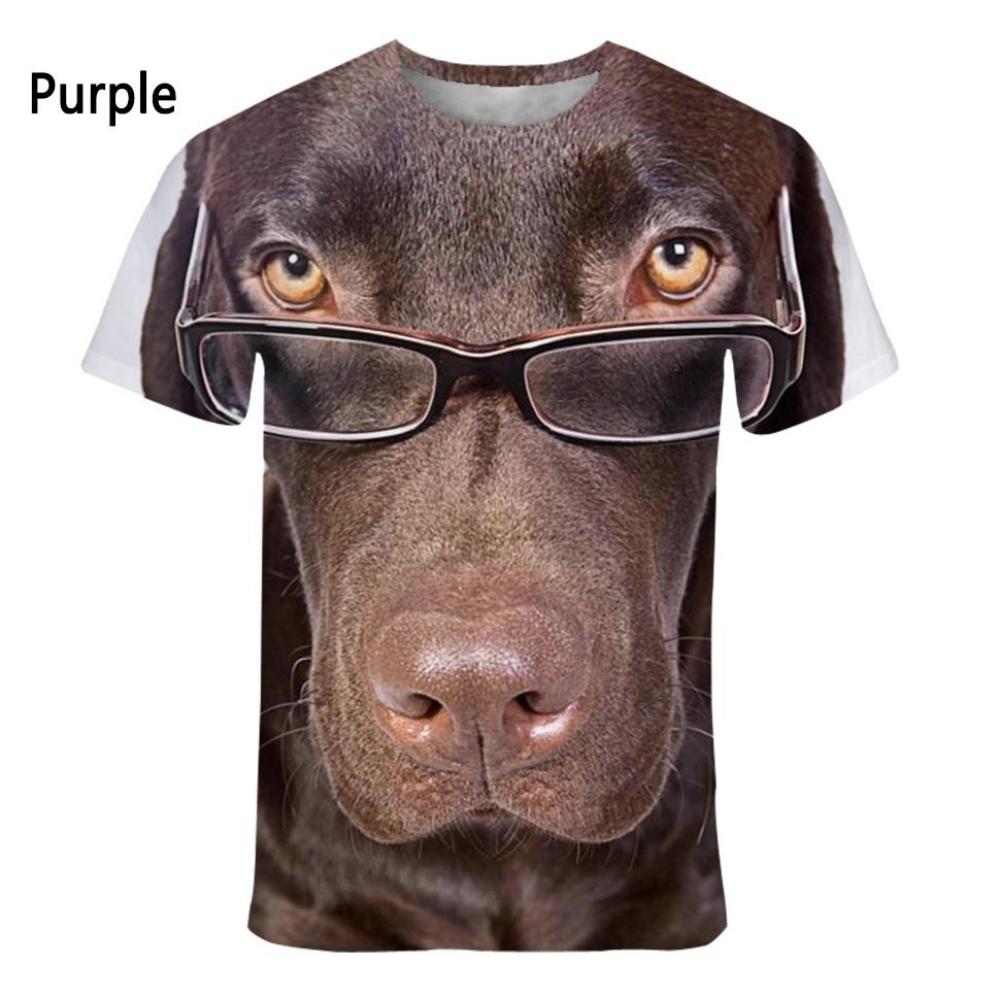 Nueva Moda Camiseta con Estampado 3D de Cara de Animal para Hombre y Mujer Verano Casual Manga Corta Mono Perro Gato León Camiseta con Estampado de Animales