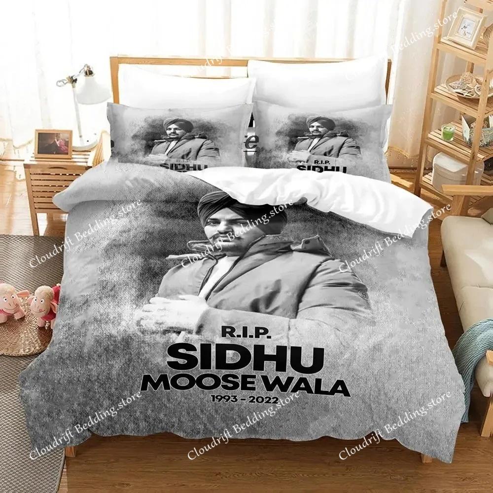 Sidhu Moosewala RIP Bedding Set Boys Girls Twin Queen Size Duvet Cover Pillowcase Bed Kids Adult Fashion Home Textileextile