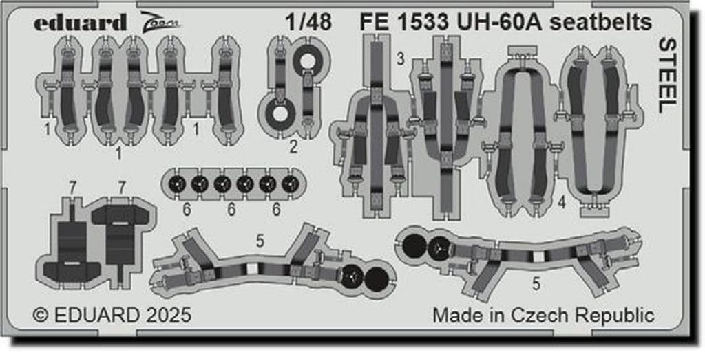 Eduard Seatbelt Stainless Steel Plastic Model Parts EDUFE1533 1/48 UH-60A (for ICM) (Airplane)