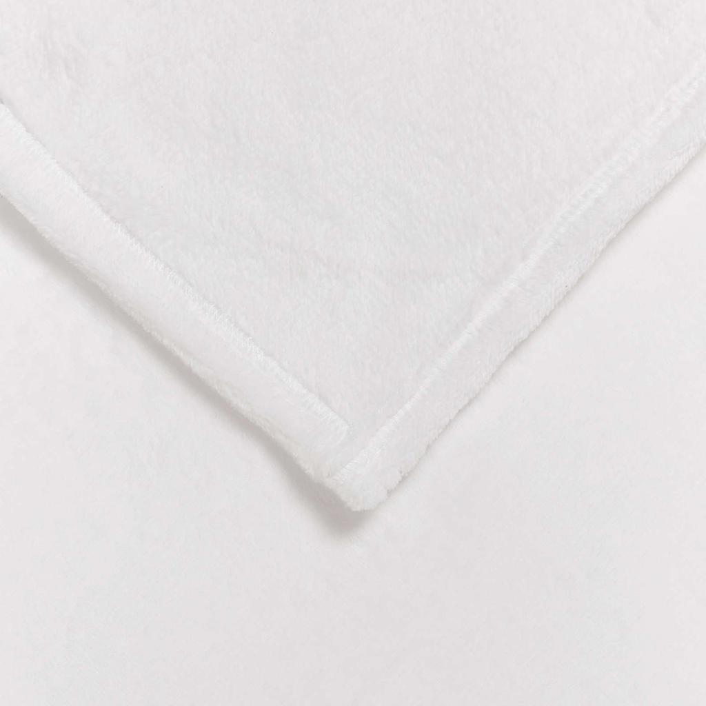 White Throw Blanket 130 x 150 cm Fleece