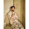 SOJANYA (Dal 1958 Uomo Cotone Lavorazione all'Uncinetto Stampa Daman Lunga Kurta