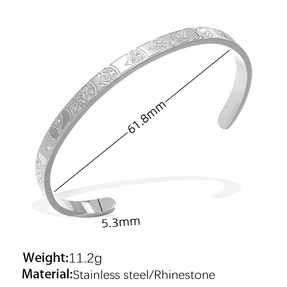 Exaggerated Personality Versatile Titanium Steel Inlaid Zircon Marine Series Stainless Steel Advanced Sense Opening Bracelet
