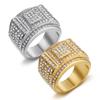 Hot-Selling Hip-Hop Personality Domineering Titanium Steel Full Diamond Men's Ring Fashion Luxury Ring