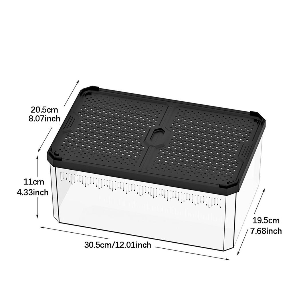 Reptile Enclosure Terrarium Transparent Reptile Breeding Box Animal Habitat Cage for Turtle Scorpion Pet Hatching Container