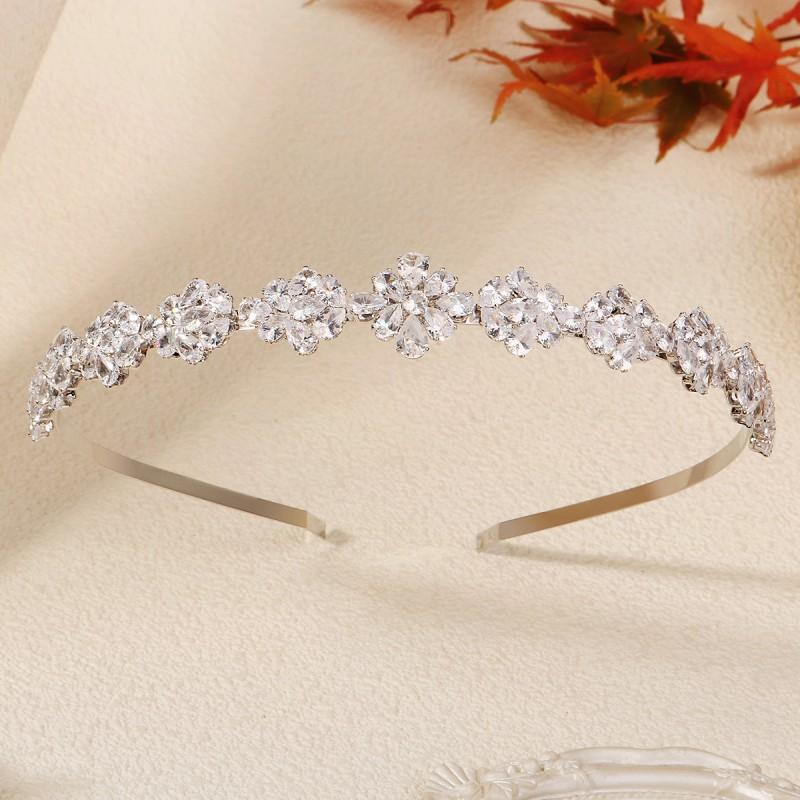 Luxury Zircon Flower Wide Headband Girls Dating Birthday Party Fashion High-end Bride Wedding Headwear