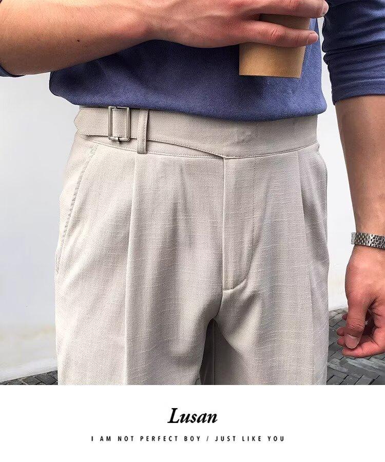 Naples Italian Summer Shorts - High-End Paris Buckle Waist, Thin Casual Trousers