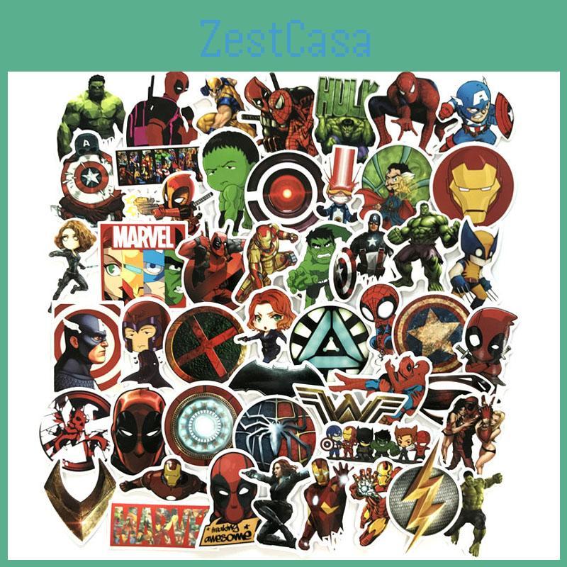50 Pcs Avengers Super Hero Stickers Set Ideal For Car Laptop And Skateboard Decor