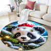 1pc Soft, Absorbent & Non Slip Cute panda Round Rug Soft Circle Rug for Living Room & Bedroom Decor, Chair Mats, and Unforgettable Home Gift
