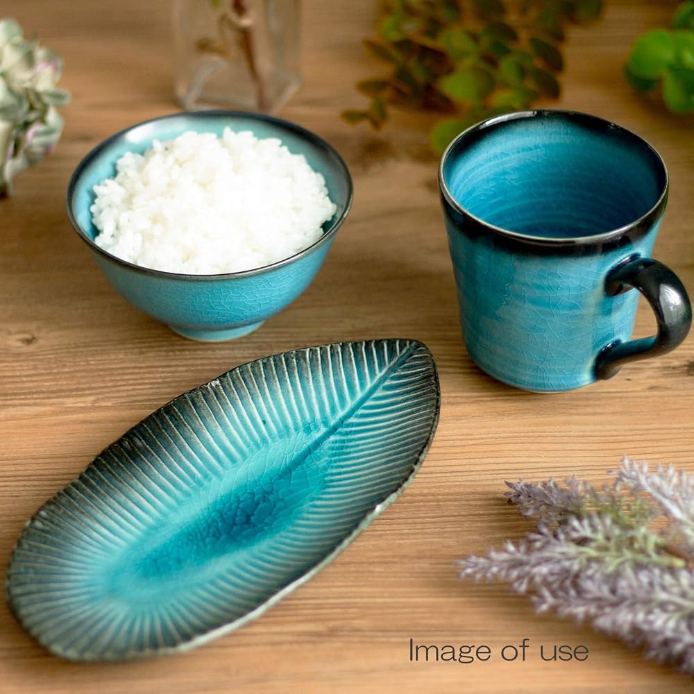 Mino Ware Tokuyama "Turquoise Blue" Rice Bowl Large 11cm Diameter 6cm Height Japanese Tableware