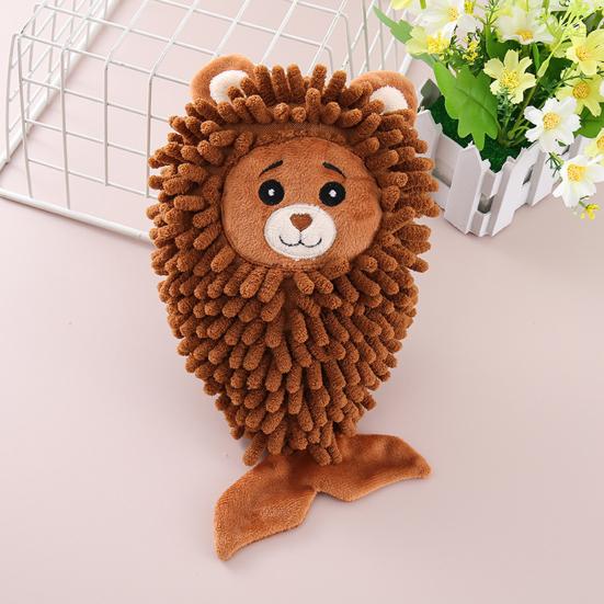 Plush Squeaky Dog Toy Mop Fish Shape Stuffed Crinkle Chew Toy for Aggressive Chewers Interactive Puppy Teeth Cleaning Toy for Small Dogs