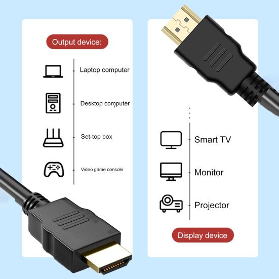 Yousheng 1080P HD-compatible Video Audio Adapter Cable Supporting 4K@30Hz High Clarity TV Display Projector Laptop Convertor Cord Computer Accessories