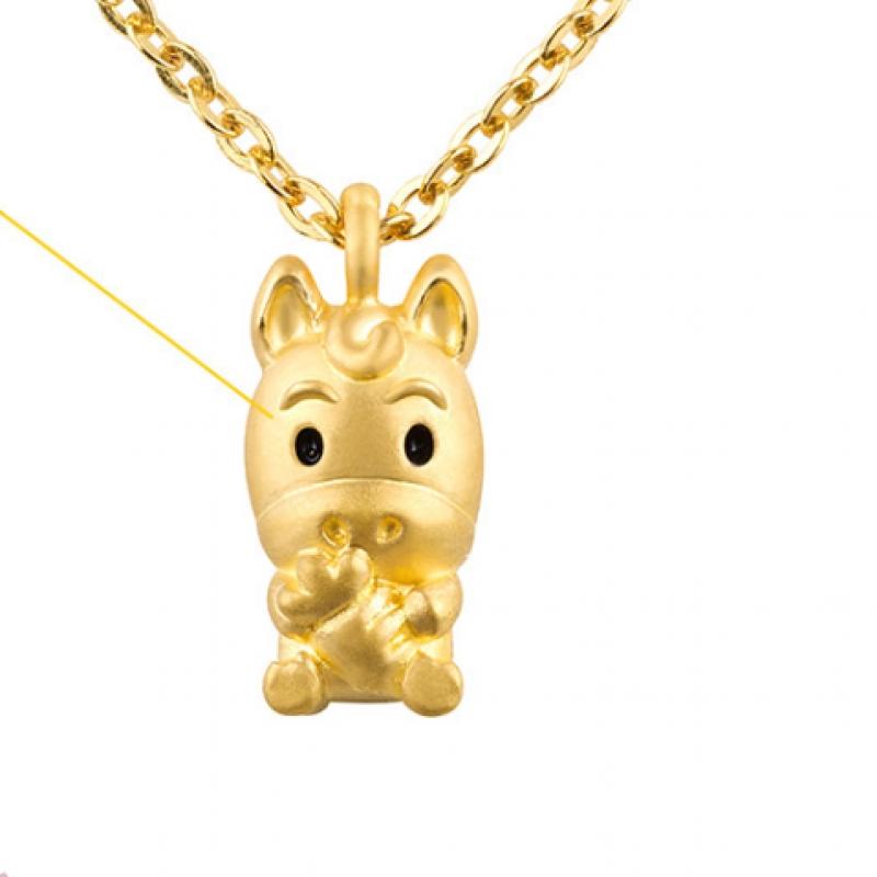 Porti Solid Gold 24k 1.875g Horse Zodiac Necklace