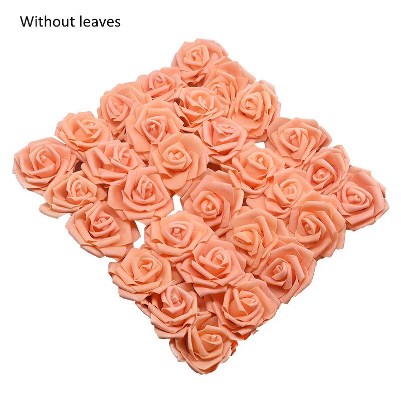 25Heads 8CM Artificial PE Foam Rose Flowers Bride Bouquet Flower For Wedding Party Decorative Scrapbooking DIY Flower