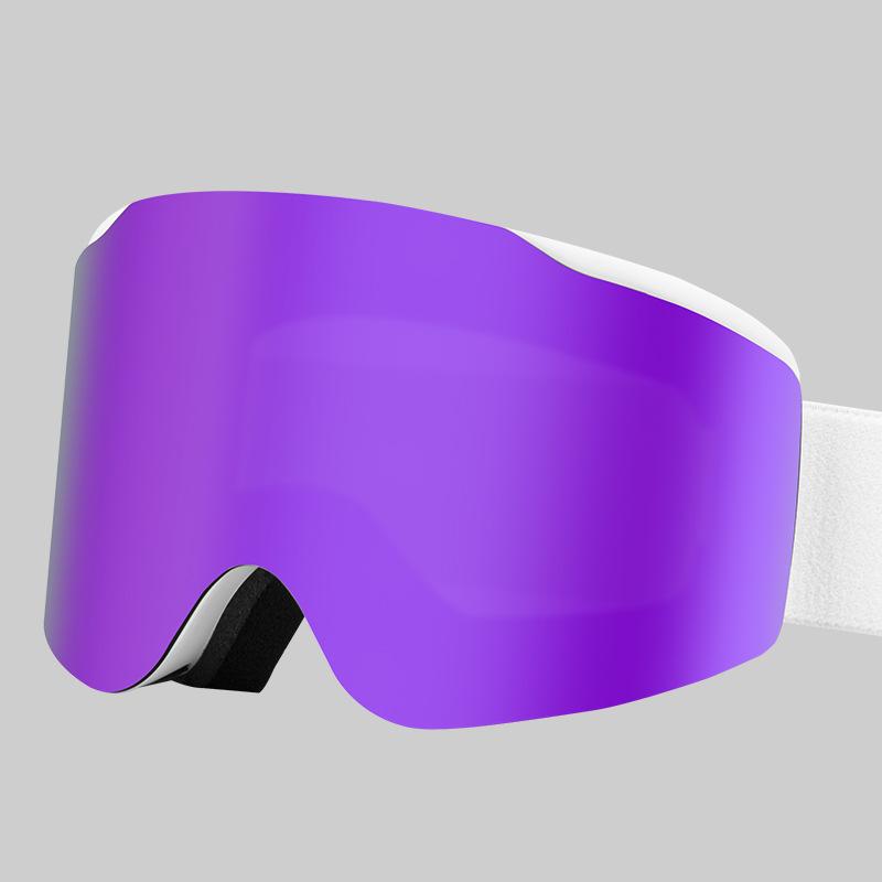 Anti-fog ski goggles with double-layer magnetic lenses, outdoor sports UV protection goggles for men and women