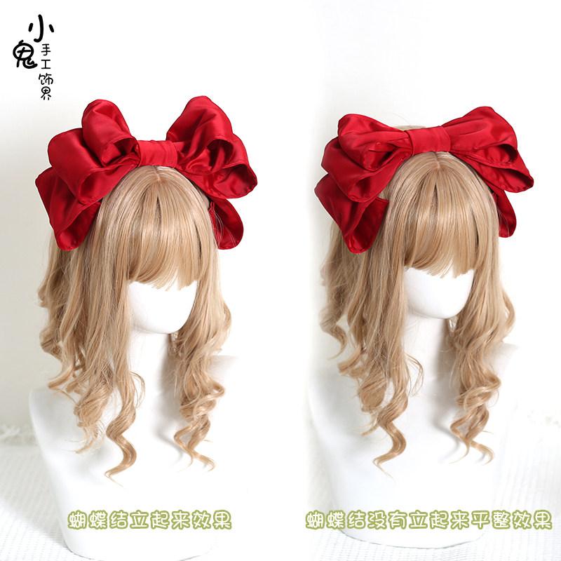 Japanese Doll Lolita Headband Lo Headgear Headbands for Women Satin Lolita Big Bow KC