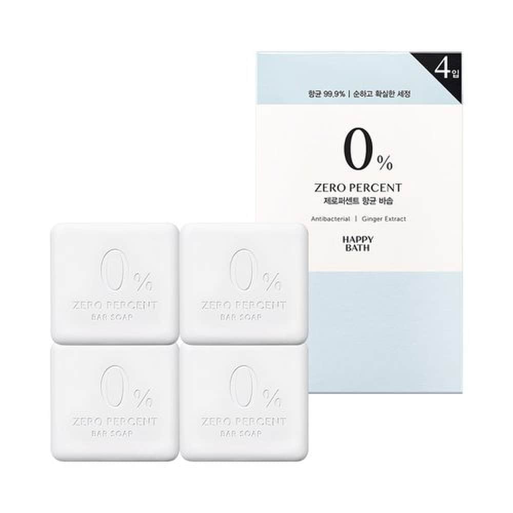 HAPPY BATH Zero Percent Antibacterial Bath Soap 90g*4