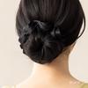 JewelVOX Black Scrunchie Hair Accessory with Grosgrain Frame and Striped Stylish and Cute for Simple and Available in Fabric. Adults. Stylish. Black.