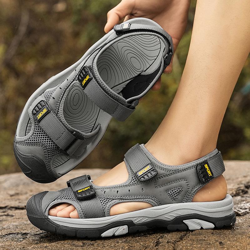 Fashion Summer Men Sandals Genuine Leather Mens Casual Shoes Outdoor Men Leather Sandals for Men Beach Shoes Roman Shoes