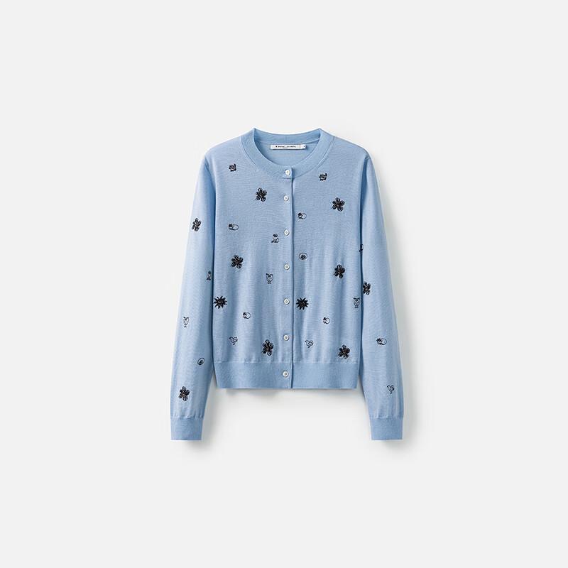 Broadcast Women's Unique Embroidered Round Neck Cardigan