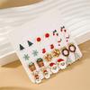 Cute Christmas Theme Snowflake Santa Claus Stud Earrings for Women Xmas Tree Bowknot Crutch Gingerbread Festival Jewelry Gift