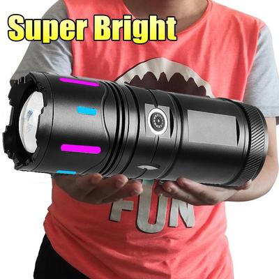 Ultra jasná svítilna 30W LED vysoce výkonné svítilny s fluorescenčním světlem Zoomovatelná svítilna Vestavěná baterie 3600mAh Silné světlo Lucerna Campingová svítilna