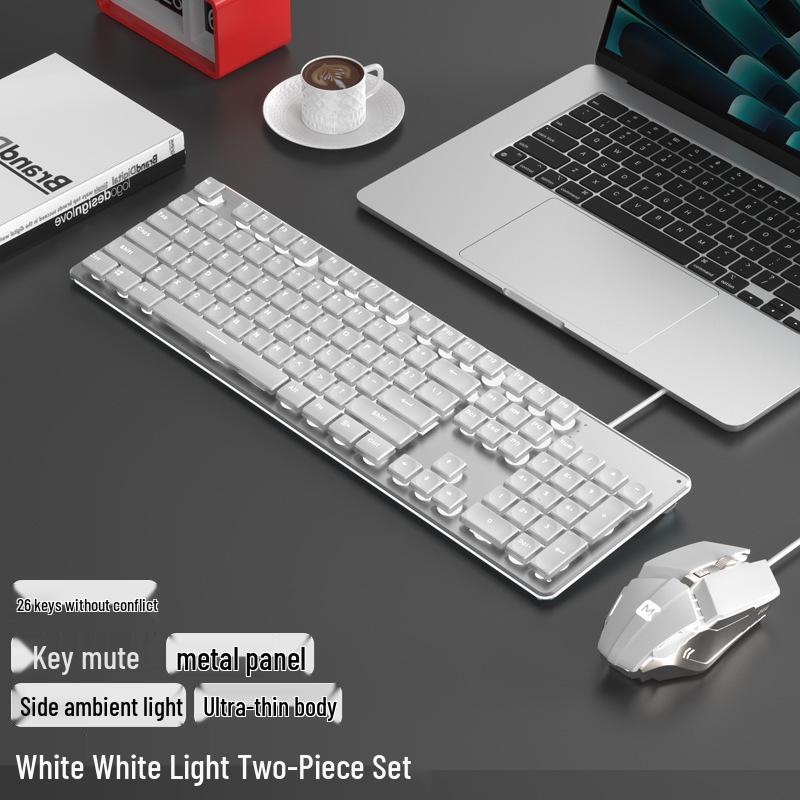 K8 Wired/Wireless Mechanical Keyboard & Mouse Set for Office and Gaming