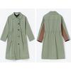 Elegant and Warm Mid-length Women's Coat In Army Green with British Collar and Beads Decoration