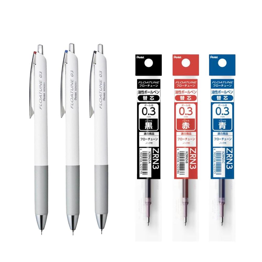 Pentel FLOATUNE  03mm  04mm  05mm Černý inkoust  Modrý inkoust  Červený inkoust