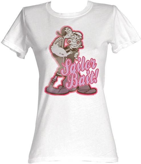 Popeye The Sailor Man Sailor Bait Women s Fitted T Shirt M