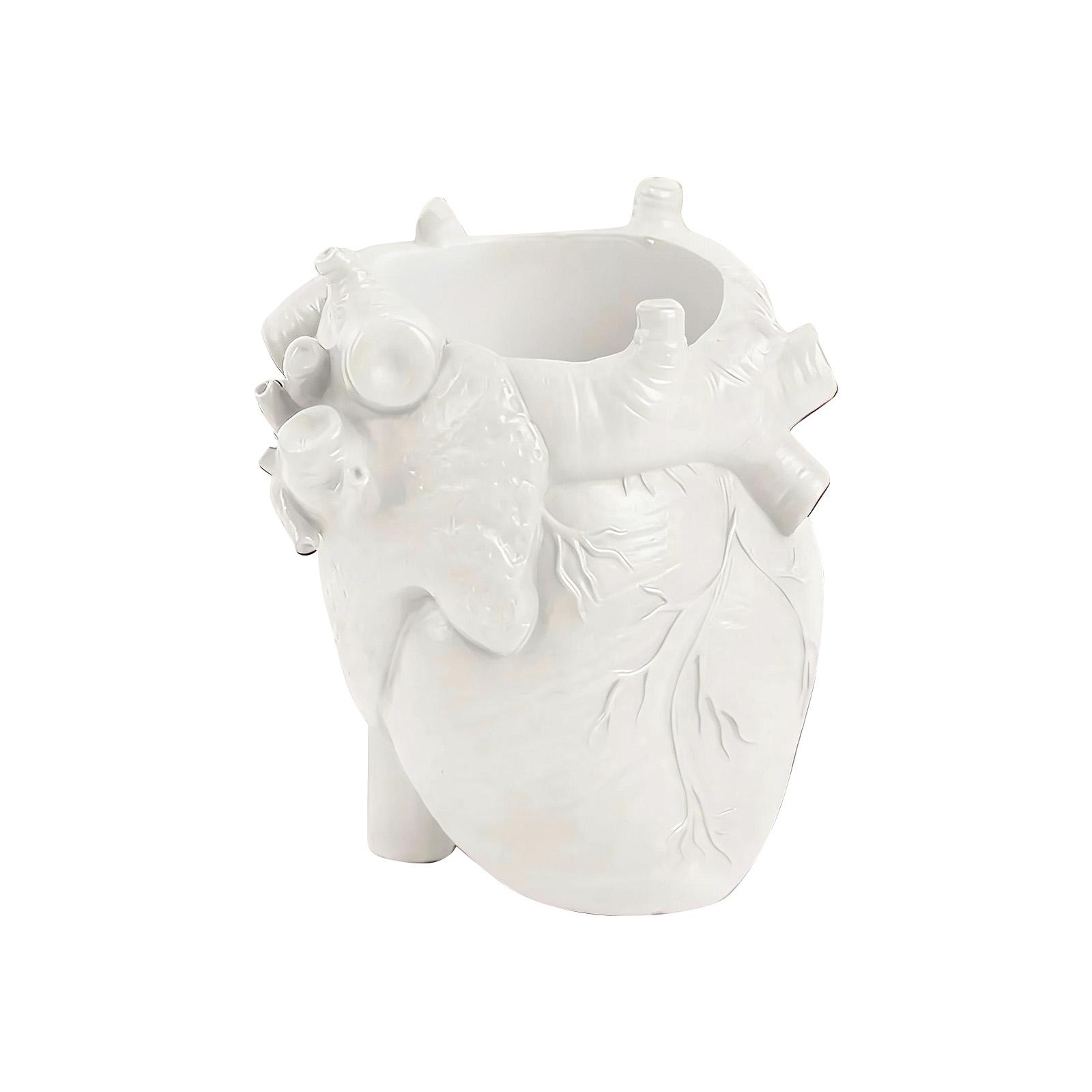 

Miniature Heart Shaped Pen Holder, Home Desk Storage Resin Decoration, Makeup Brush Holder One Size білий