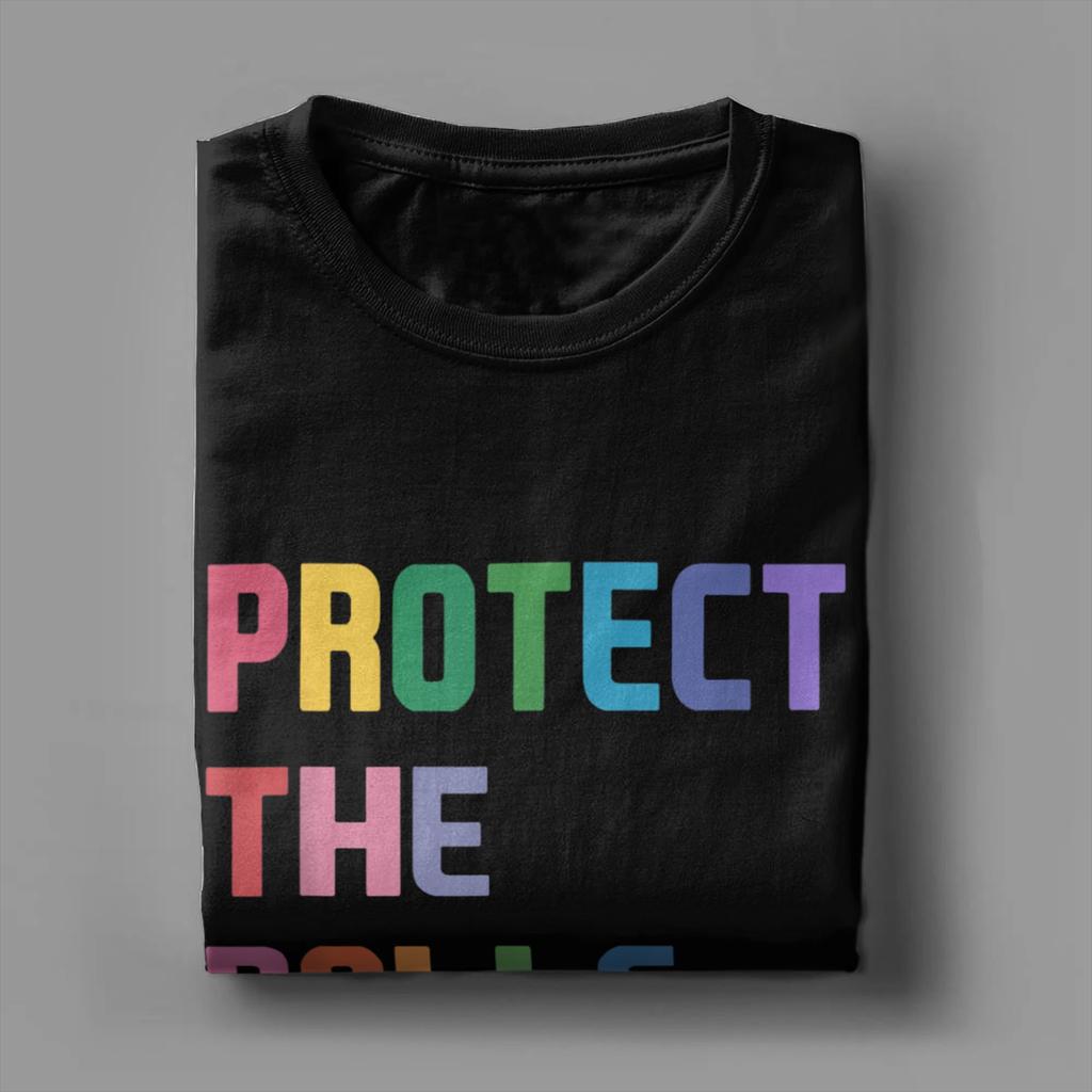 Protect The Dolls Quote Men's T Shirts Trans Women Solidairity Vintage Tee Short Sleeve T-Shirts Pure Cotton Gift Idea Clothing