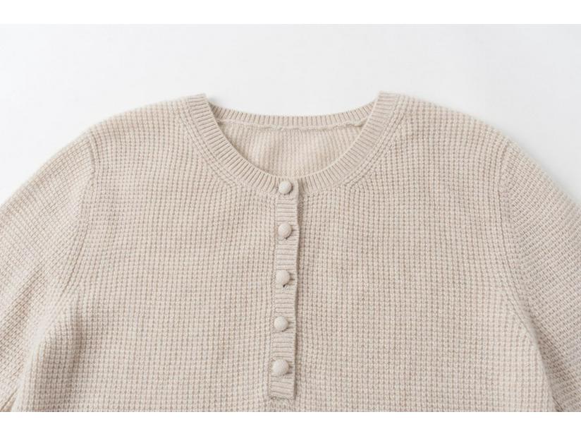 Women's 100% Pure Cashmere Openwork Loose Crew Neck Sweater Pullover for Autumn/Winter