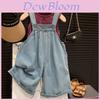 Stilvolles Sommer-Mädchen-Latzhosen-Set 2024 Trendige Koreanische Baby-Waschbare Weiche Jeanshose Und Tanktop