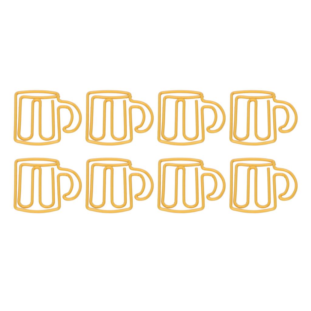 100Pcs Cute Paper Clips Yellow Cup Style Strong Metal Exquisite Color Kids Paper Clips for Home Scho