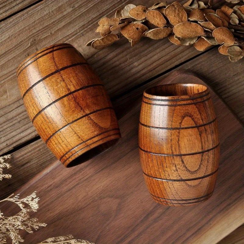 1PC Wooden Bucket Shape Mugs Handmade Natural Spruce Water Drinking Tea Cup Creative Kitchen Bar Summer Party Drinkware