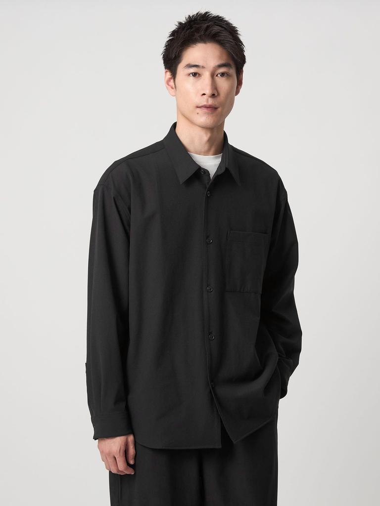 United Arrows Green Label Relaxing FREELITCH Box Regular Collar Shirt - Stretch - 32111083355 0970 BLACK(09) L