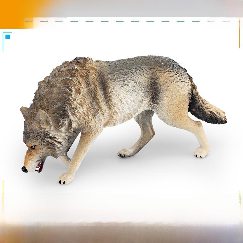 Childrens Static Pvc Wild Animal Figures Featuring Black And White Wolf Collectibles