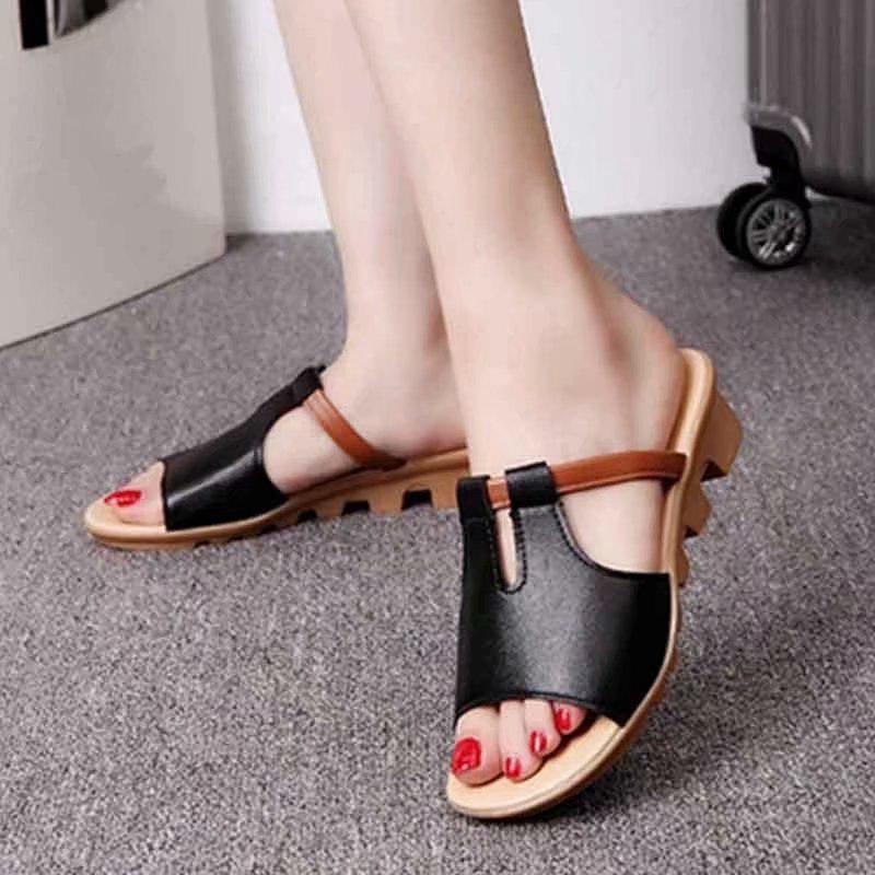 open toe flat