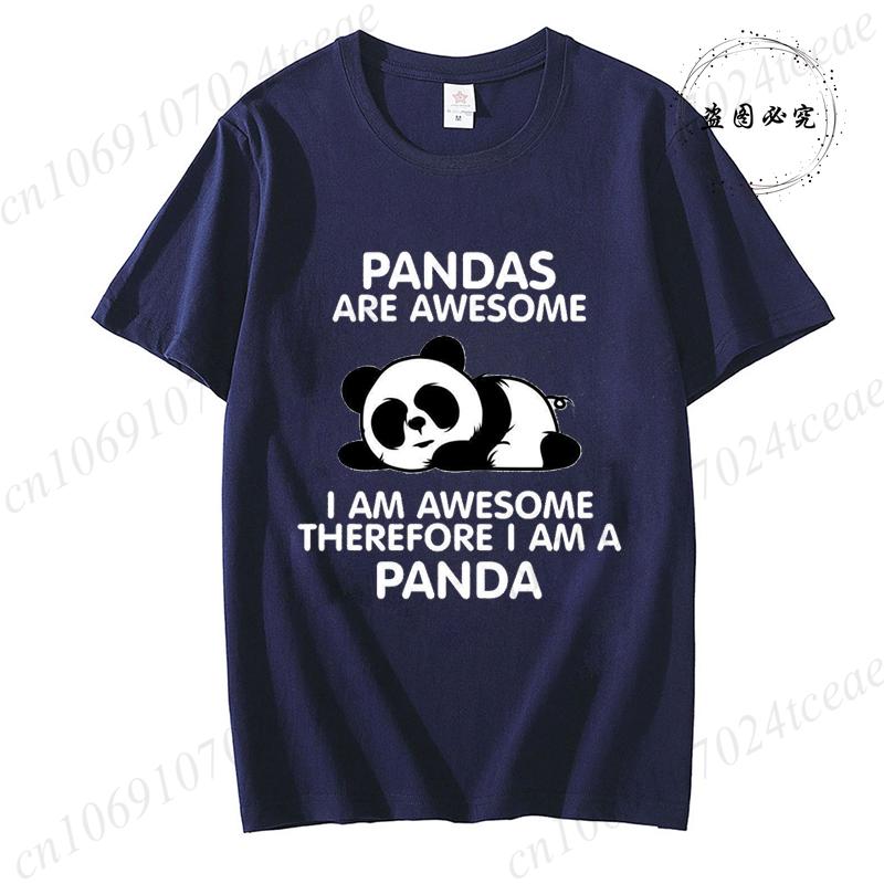 Pandas Are Awesome Print Unisex Tshirt Casual Tshirt Summer Lazy Panda Animal Graphic Fashion Female Tee T Shirts Unisex Clothing