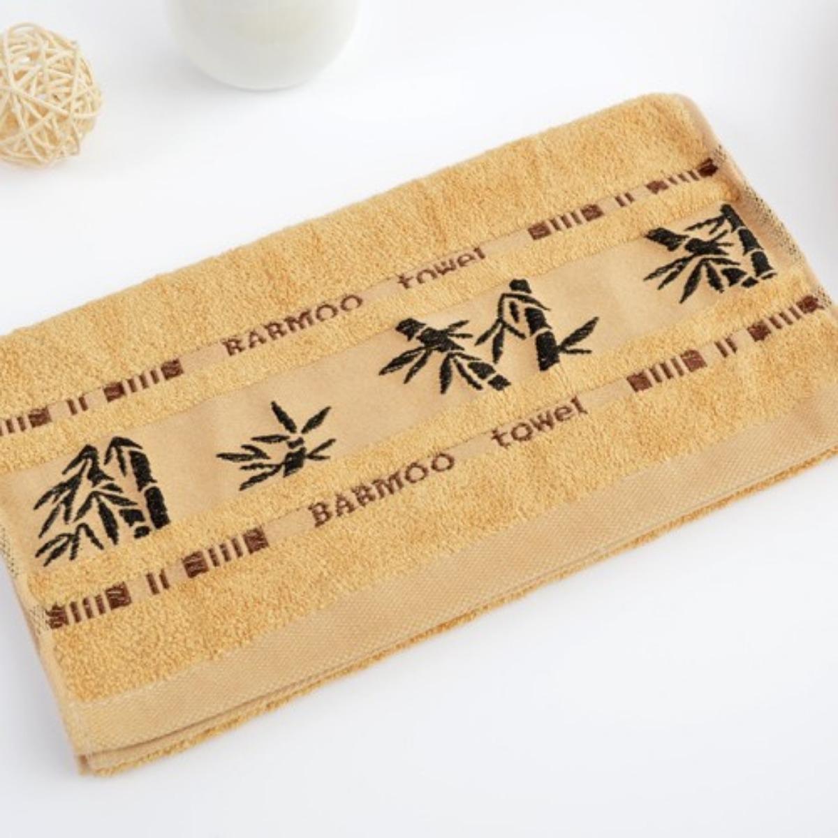 

Комплект из 1 полотенца из бамбукового волокна с вышитым узором из бамбука, быстросохнущие и супермягкие, идеально подходят для использования в домашней ванной комнате, современный стиль, космическая тематика 35*75