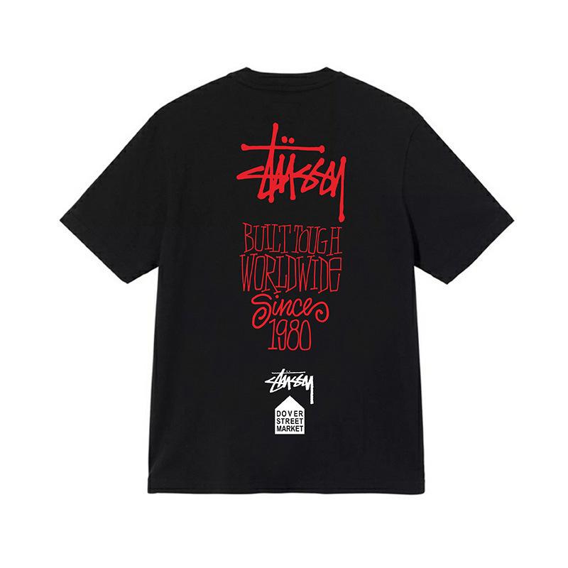 STU Stutucci American trendy brand short-sleeved letter printing summer men's and women's crew neck loose heavy cotton T-shirt