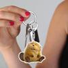 1/6Pcs Keychain Transparent Acrylic Finish Lightweight Keychain Cartoon Beaver Design Expressive Character Key Holder Bags Phone Accessories