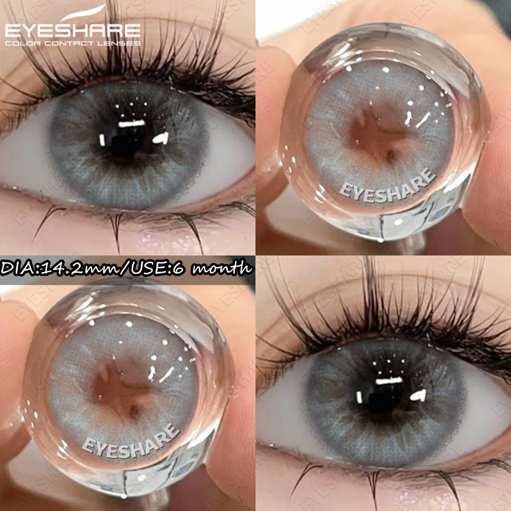 Eyeshare 1Pair NEW Color Contact Lenses High Quality Brown Eye Makeup Contact Fashion Blue Eyes Lenses Gray Contacts 6 Months