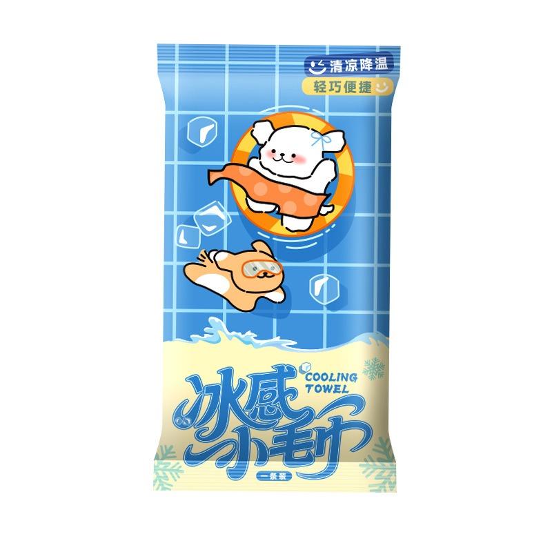 The Ice-feel Towel Stops Sweating, Is Cool and Refreshing, and Can Be Used To Wipe The Face for Cooling. It Is An Alcohol-free Disposable Wet Wipe