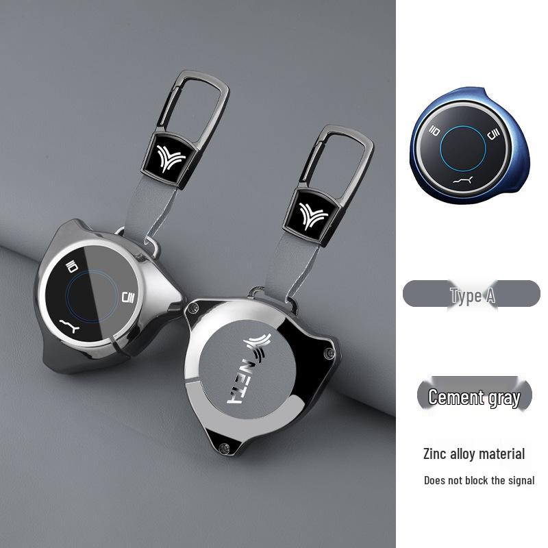 Nezha S Key Case: Luxury Metal Hanging Key Buckle for New Energy V Car – Anti-Lost Remote Control Bag for Men (U2/GT)