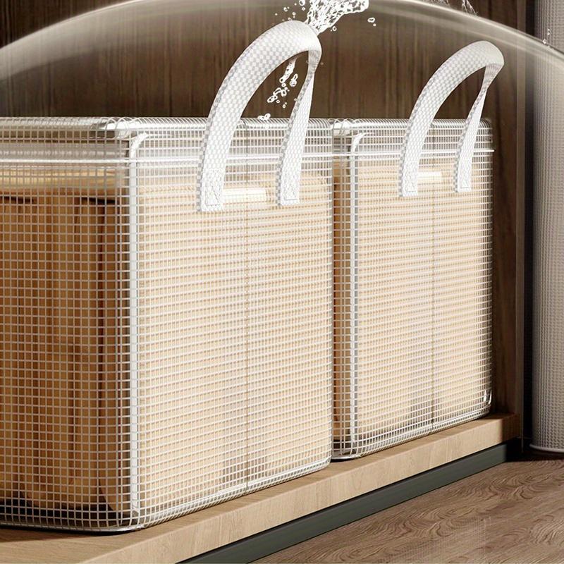 47*28*20cm1pc Transparent Waterproof Foldable Storage Box With Steel Frame, Versatile Organizer For Clothes & Underwear Perfect Home Use.