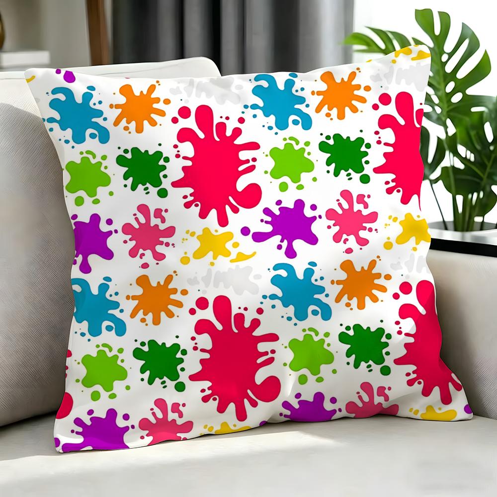 CColor Splash Graffiti Allover Print Cushion Cover Cushion Cover Set Pcs x x x Pillowcase Decorative Sofa HomeDecor
