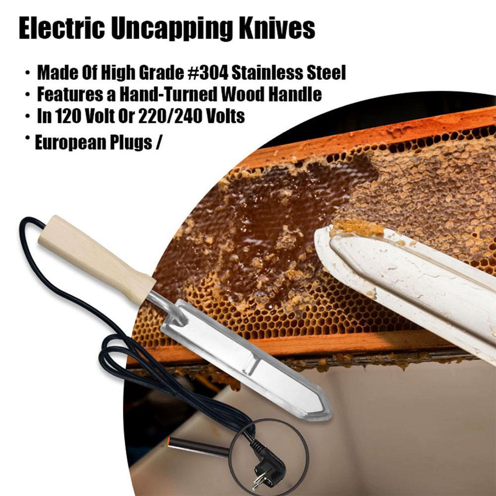 Electric Honey Uncapping Scraper With EU Plug Stainless Steel Beekeeping Beehive Scraper Honey Extraction Knife