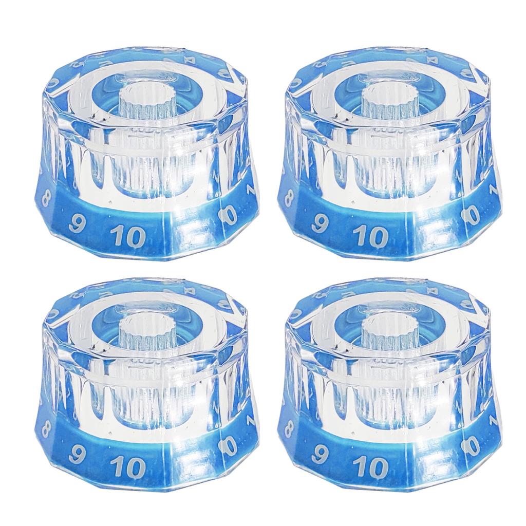 4Pcs Electric Guitar Bass Top Hat Knobs Replacements Clear Knobs Speed Volume Tone Control Knobs Guitar Contral Knobs